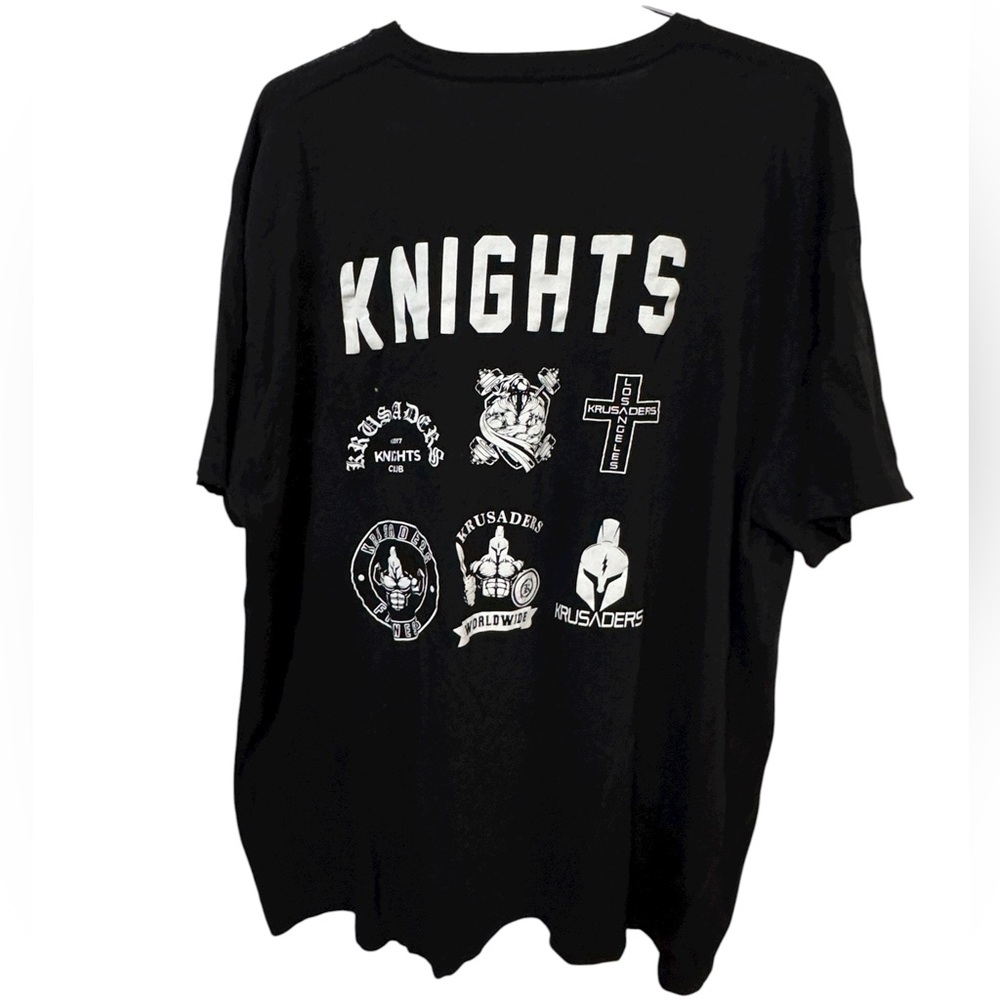 Black KRUSADERS Knights Club Los Angeles High End Men’s 2XL T-Shirt MINTY - Picture 3 of 5